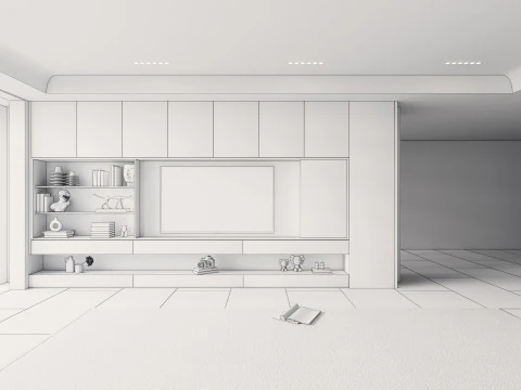 TV wall 36 3D Model
