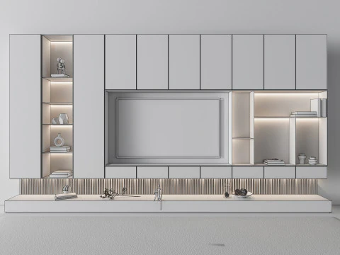 TV wall 37 3D Model