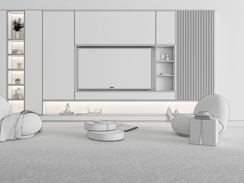 TV wall 38 3D Model