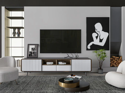 TV wall 39 3D Model