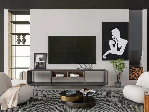 TV wall 39 3D Model