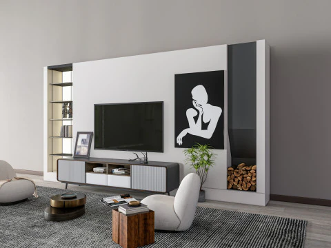 TV wall 39 3D Model