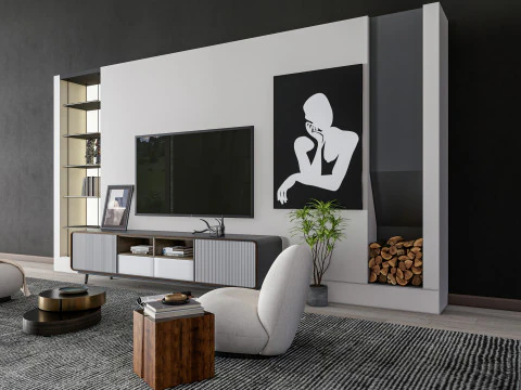 TV wall 39 3D Model