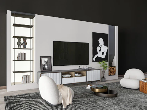 TV wall 39 3D Model