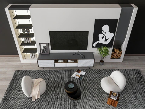 TV wall 39 3D Model