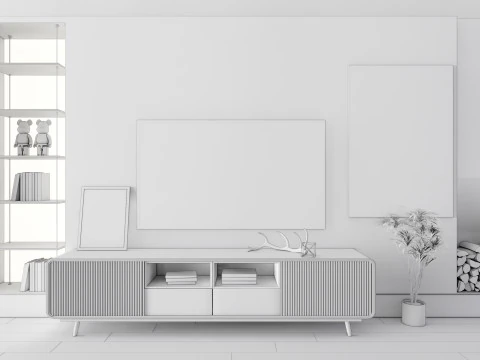 TV wall 39 3D Model