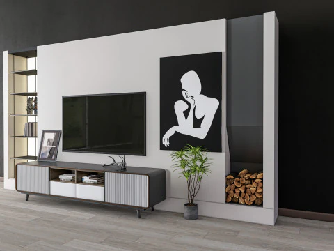 TV wall 39 3D Model