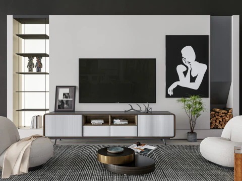 TV wall 39 3D Model