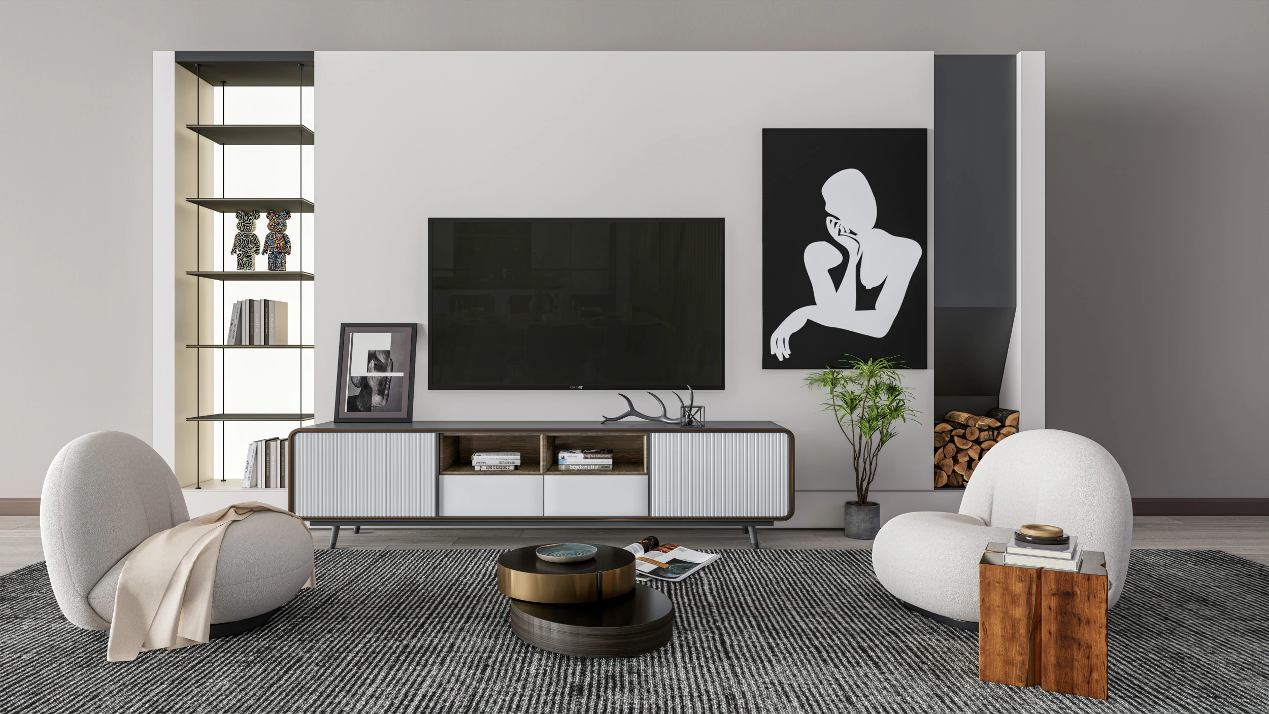 TV wall 39 3D Model .c4d .max .obj .3ds .fbx .stl .blend 