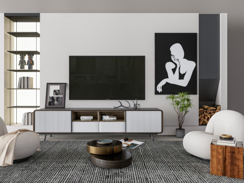 TV wall 39 3D Model
