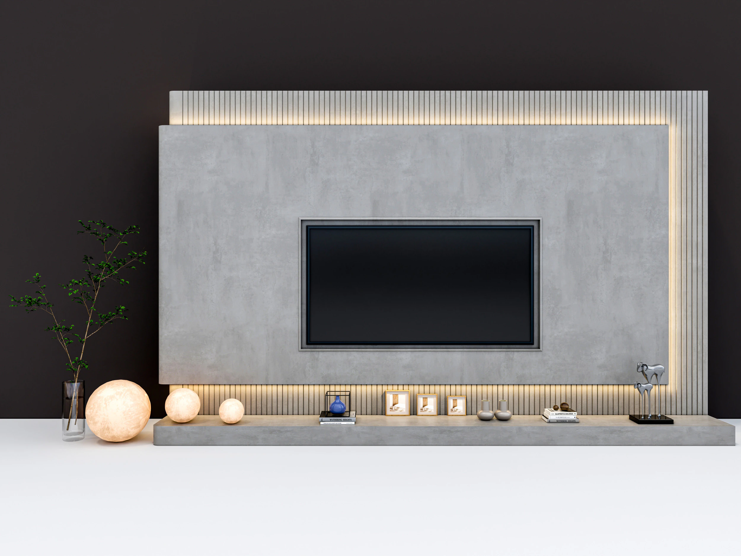 TV wall 40 3D Model .c4d .max .obj .3ds .fbx .stl .blend 