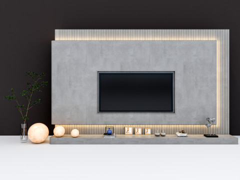 TV wall 40 3Dモデル
