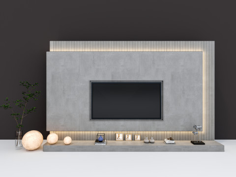 TV wall 40 3D Model
