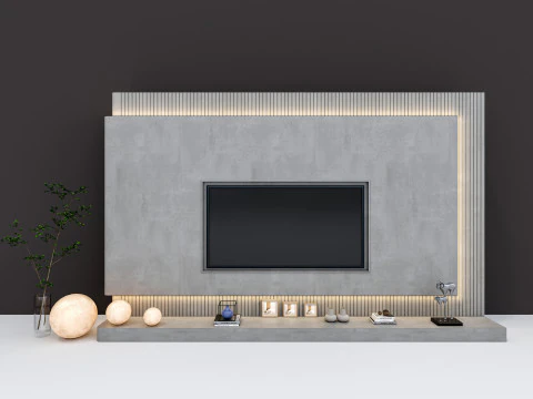 TV wall 40 3D Model