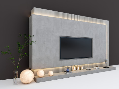 TV wall 40 3D Model