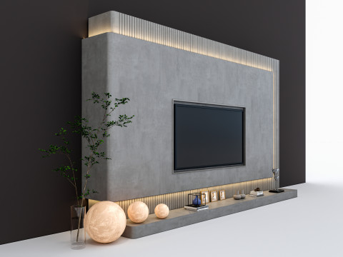 TV wall 40 3D Model