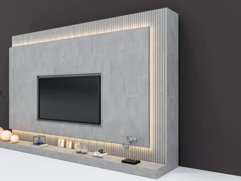 TV wall 40 3D Model