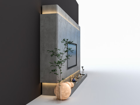 TV wall 40 3D Model