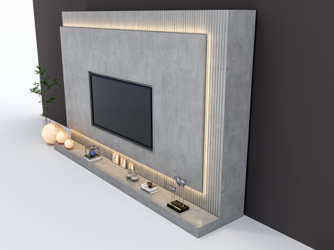 TV wall 40 3D Model