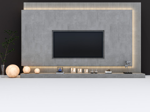 TV wall 40 3D Model