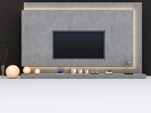 TV wall 40 3D Model