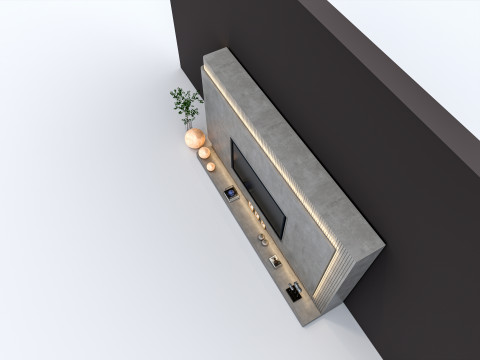 TV wall 40 3D Model