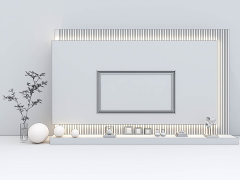 TV wall 40 3D Model