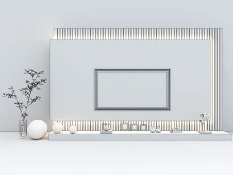 TV wall 40 3D Model