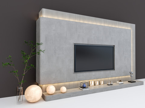 TV wall 40 3D Model