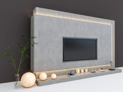 TV wall 40 3D Model