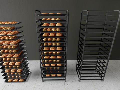 Bakery tray trolly 3D Model