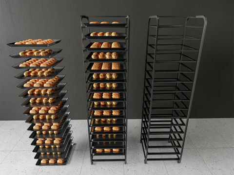 Bakery tray trolly 3D Model