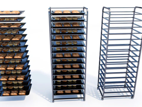 Bakery tray trolly 3D Model