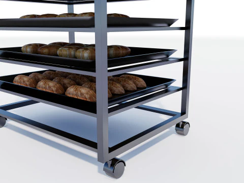 Bakery tray trolly 3D Model