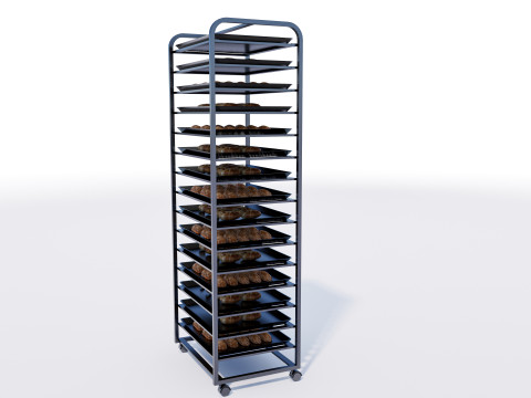 Bakery tray trolly 3D Модель