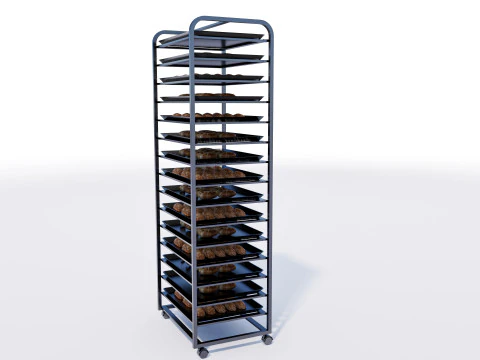 Bakery tray trolly 3D Model