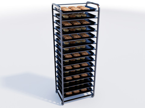 Bakery tray trolly 3D Модель