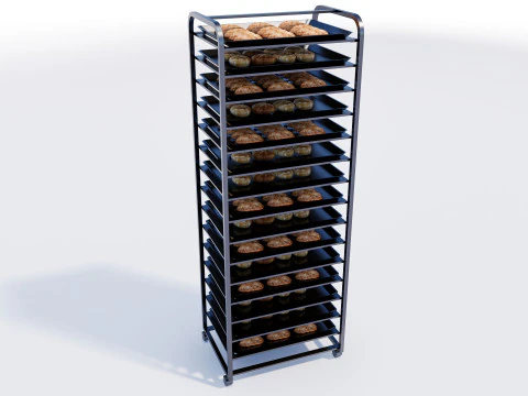 Bakery tray trolly 3D Model
