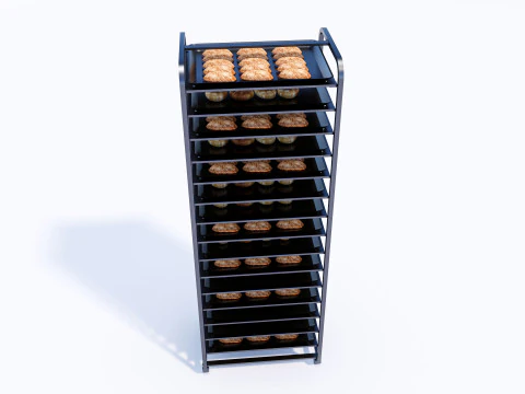 Bakery tray trolly 3D Model