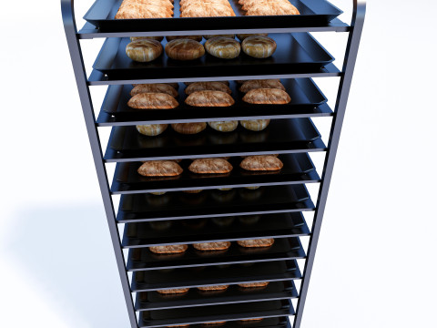 Bakery tray trolly 3D Модель