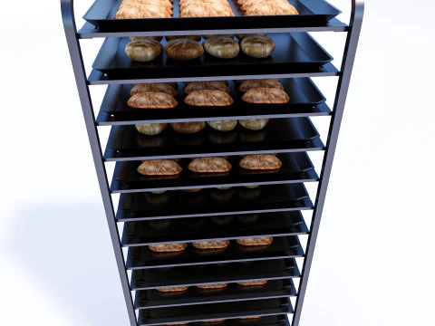 Bakery tray trolly 3D Model