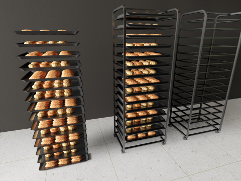 Bakery tray trolly 3D Модель