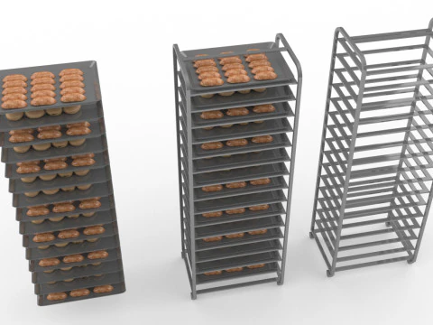 Bakery tray trolly 3D Model