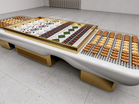 Esposizione di prodotti da forno Modello 3D