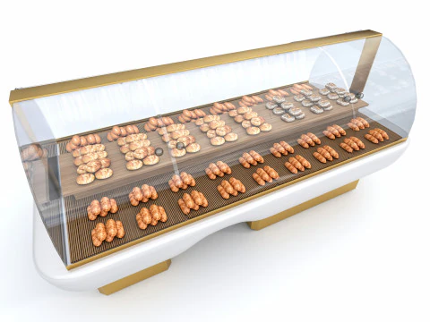 Esposizione di prodotti da forno Modello 3D