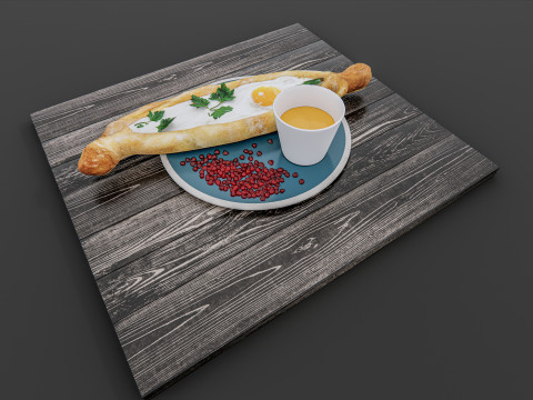 Breakfast bakery burger Model 3D