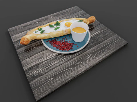 Hamb&uacute;rguer de padaria de caf&eacute; da manh&atilde; Modelo 3D