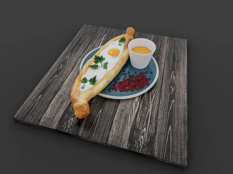 Hamb&uacute;rguer de padaria de caf&eacute; da manh&atilde; Modelo 3D