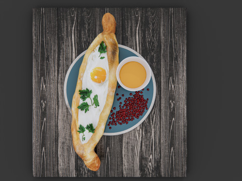 Breakfast bakery burger Model 3D