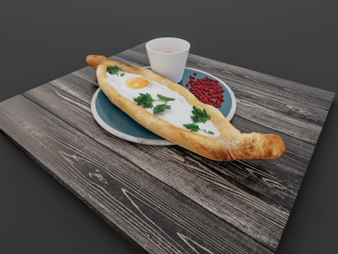 Breakfast bakery burger Model 3D